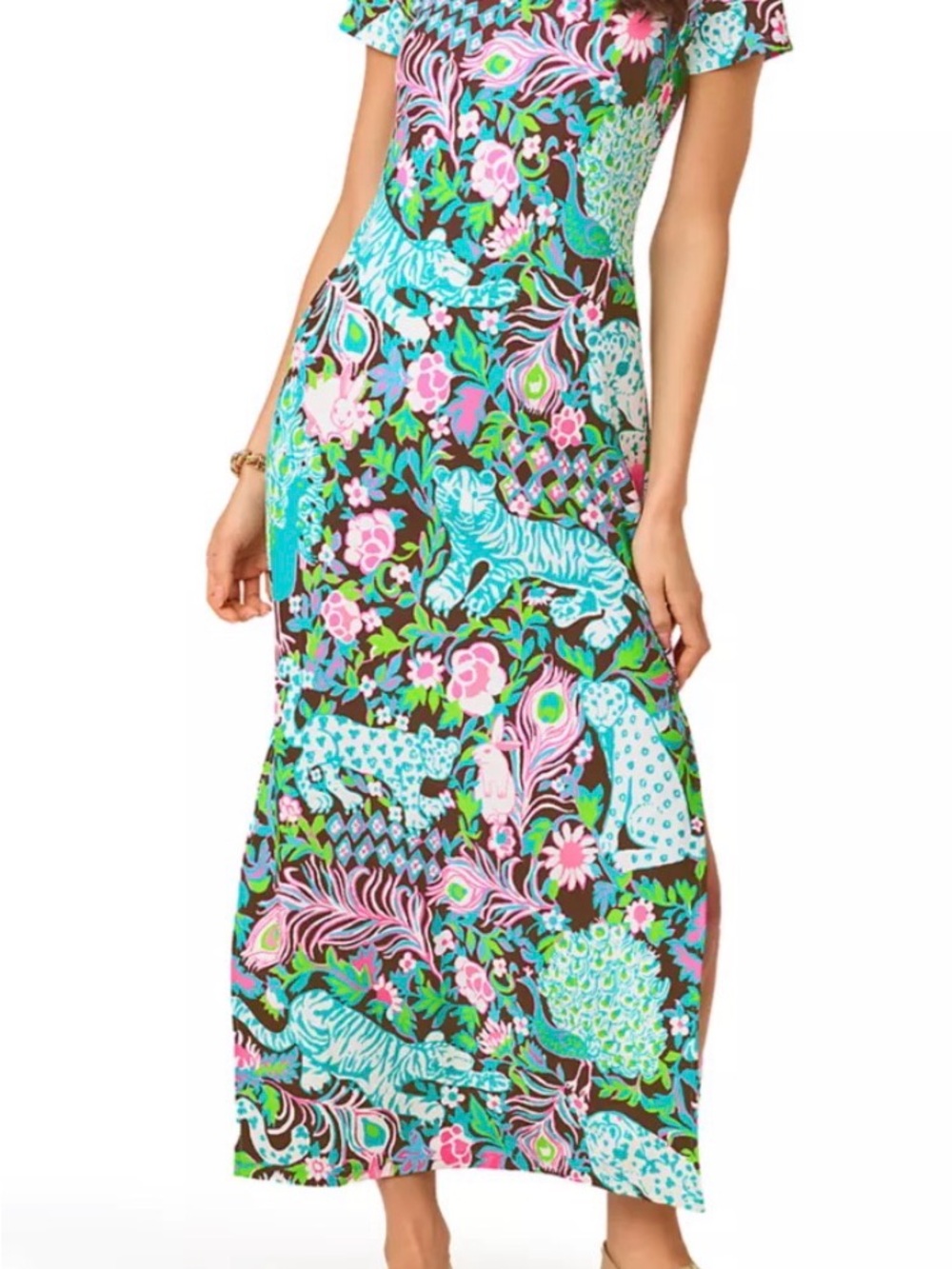 Lilly Pulitzer UPF 50+ Kaden Chilly Lilly Maxi Dress in Royal Zoo